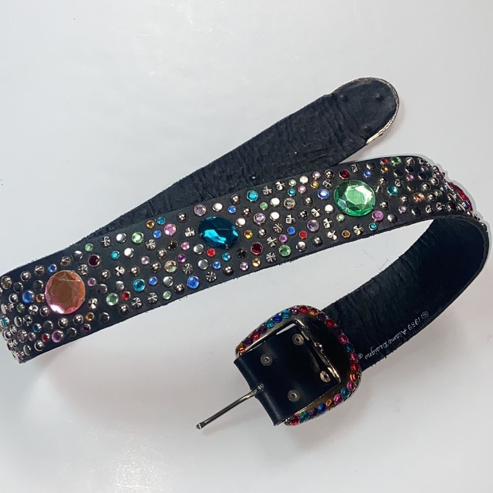 Cowboy C 1989 Alamo Design R Rhinestone  Unixes Belt One Size